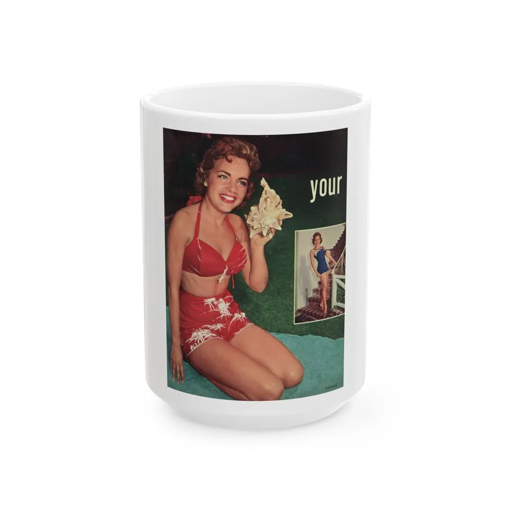 Terry Moore #640 - Magazine Page 2 Photos Circa 50's1 (Vintage Female Icon) White Coffee Mug-15oz-Go Mug Yourself