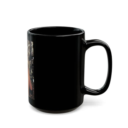 Greta Thyssen #27 - Topless (Vintage Female Icon) Black Coffee Mug-Go Mug Yourself