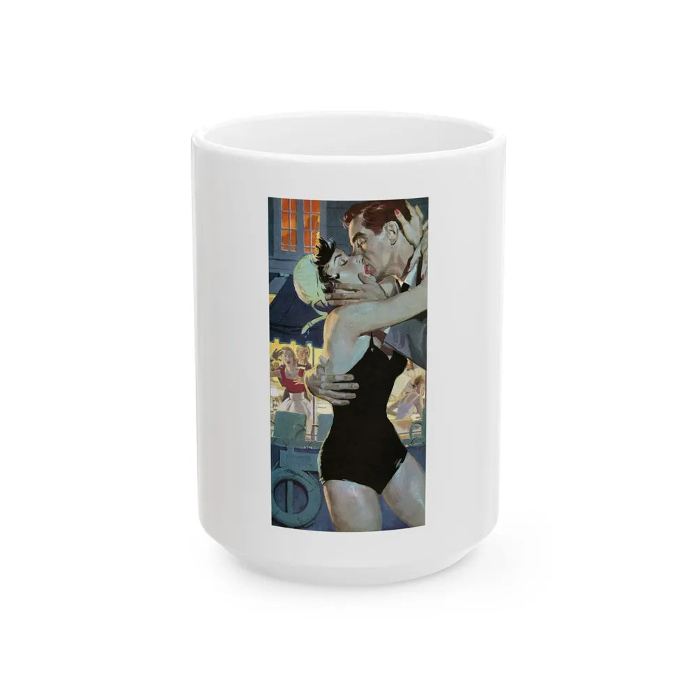 Caught In The Act by Steve McNeil, The Saturday Evening Post, 1956 - White Coffee Mug-15oz-Go Mug Yourself