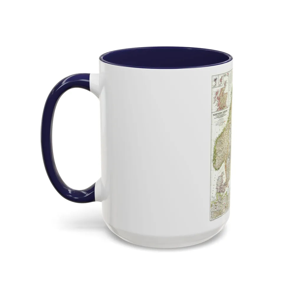 Europe, Northern (1954) (Map) Accent Coffee Mug-Go Mug Yourself