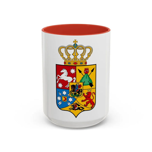 Tsardom of Georgian Emblem - Accent Coffee Mug-15oz-Red-Go Mug Yourself