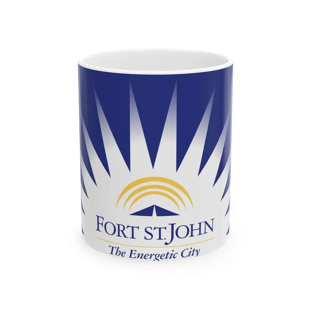 Flag of Fort St John British Columbia Canada - White Coffee Mug-11oz-Go Mug Yourself