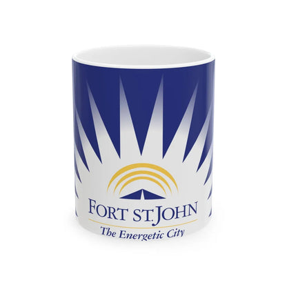 Flag of Fort St John British Columbia Canada - White Coffee Mug-11oz-Go Mug Yourself