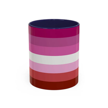 Lesbian Pride Flag - Accent Coffee Mug-11oz-Navy-Go Mug Yourself