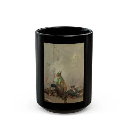 Couple with Chauffeur, possible magazine interior story illustration - Black Coffee Mug-15oz-Go Mug Yourself