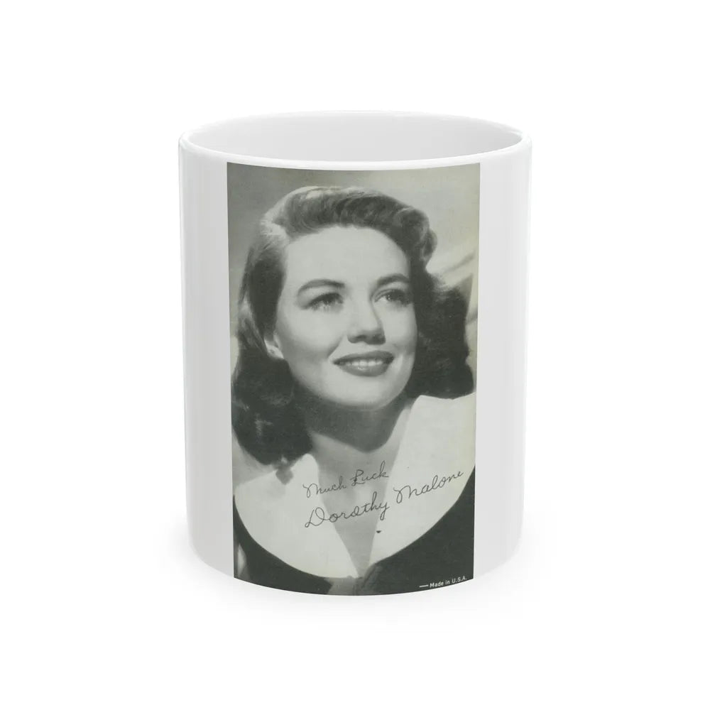 Dorothy Malone #68 (Vintage Female Icon) White Coffee Mug-11oz-Go Mug Yourself