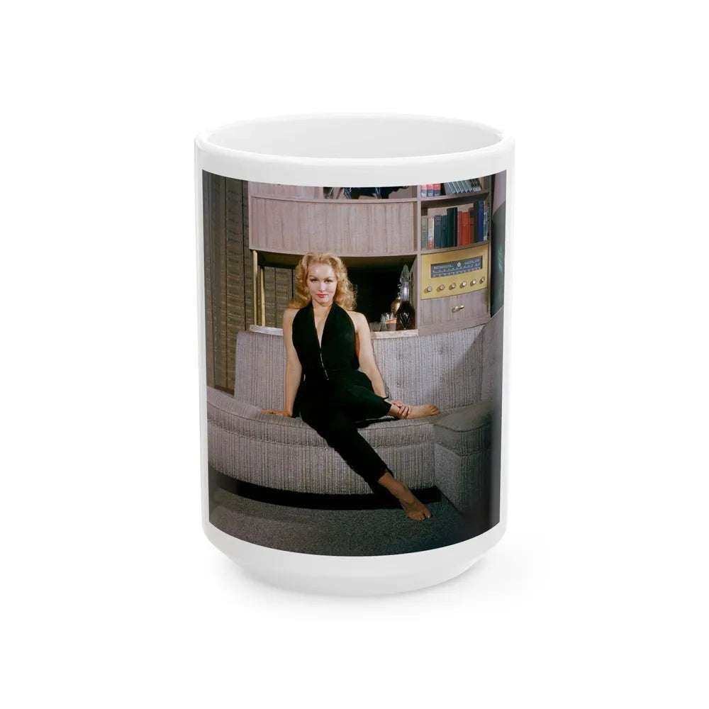 Julie Newmar #436 (Vintage Female Icon) White Coffee Mug-15oz-Go Mug Yourself