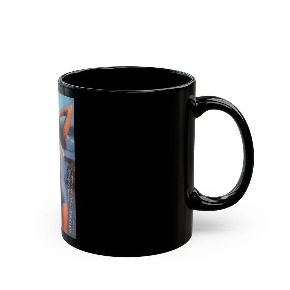 Barbara Carrera #82 (Vintage Female Icon) Black Coffee Mug-Go Mug Yourself