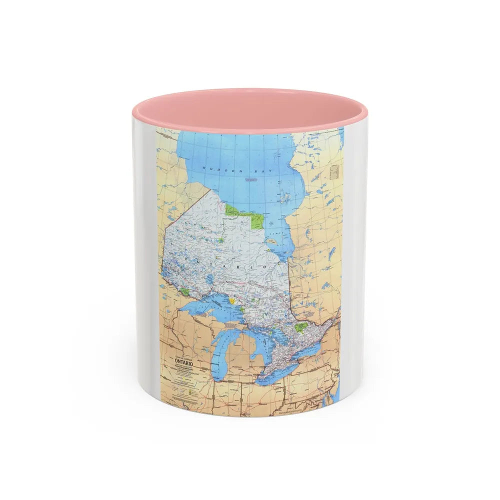 Canada - Ontario (1978) (Map) Accent Coffee Mug-11oz-Pink-Go Mug Yourself