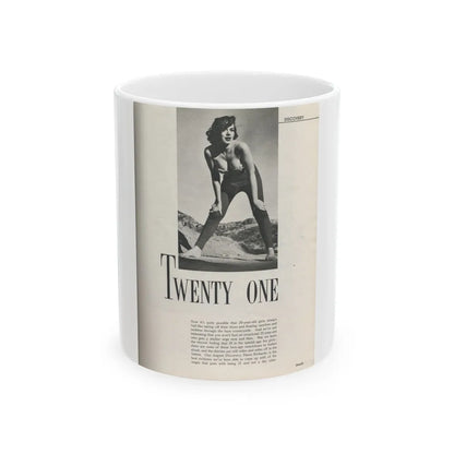 Dawn Richard #72 - [Pages 23] Including Pages 2 of 5 with, 1 B&W Photo & Article from Swank Magazine Aug. '57 (Vintage Female Icon) White Coffee Mug-11oz-Go Mug Yourself