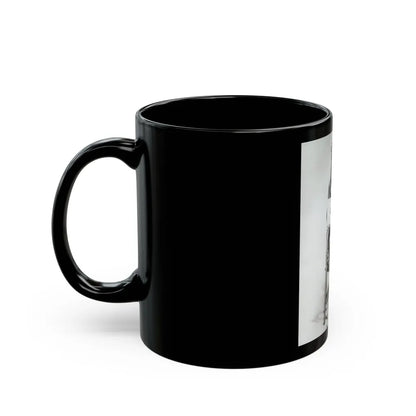 Julie Ege #269 - 8x10 B&W Full Body Semi Nude from 70's via a HQ (Vintage Female Icon) Black Coffee Mug-Go Mug Yourself