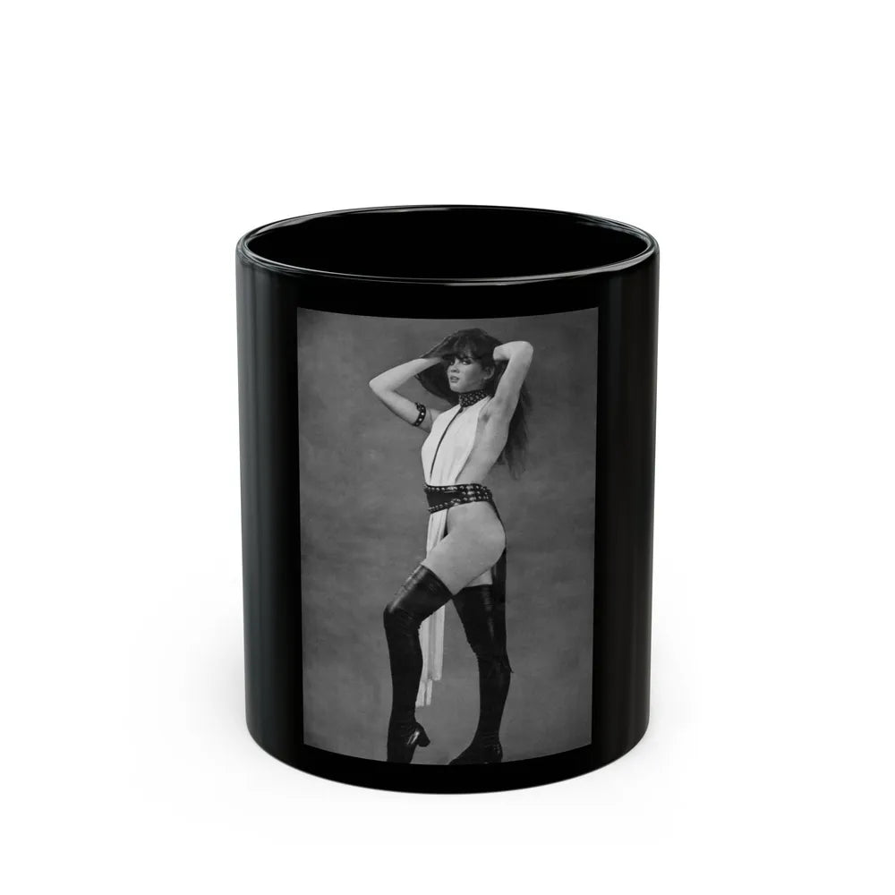 Caroline Munro #262 (Vintage Female Icon) Black Coffee Mug-11oz-Go Mug Yourself