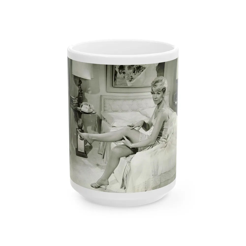 Doris Day #69 (Vintage Female Icon) White Coffee Mug-15oz-Go Mug Yourself