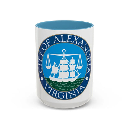 Seal of Alexandria Virginia - Accent Coffee Mug-15oz-Light Blue-Go Mug Yourself