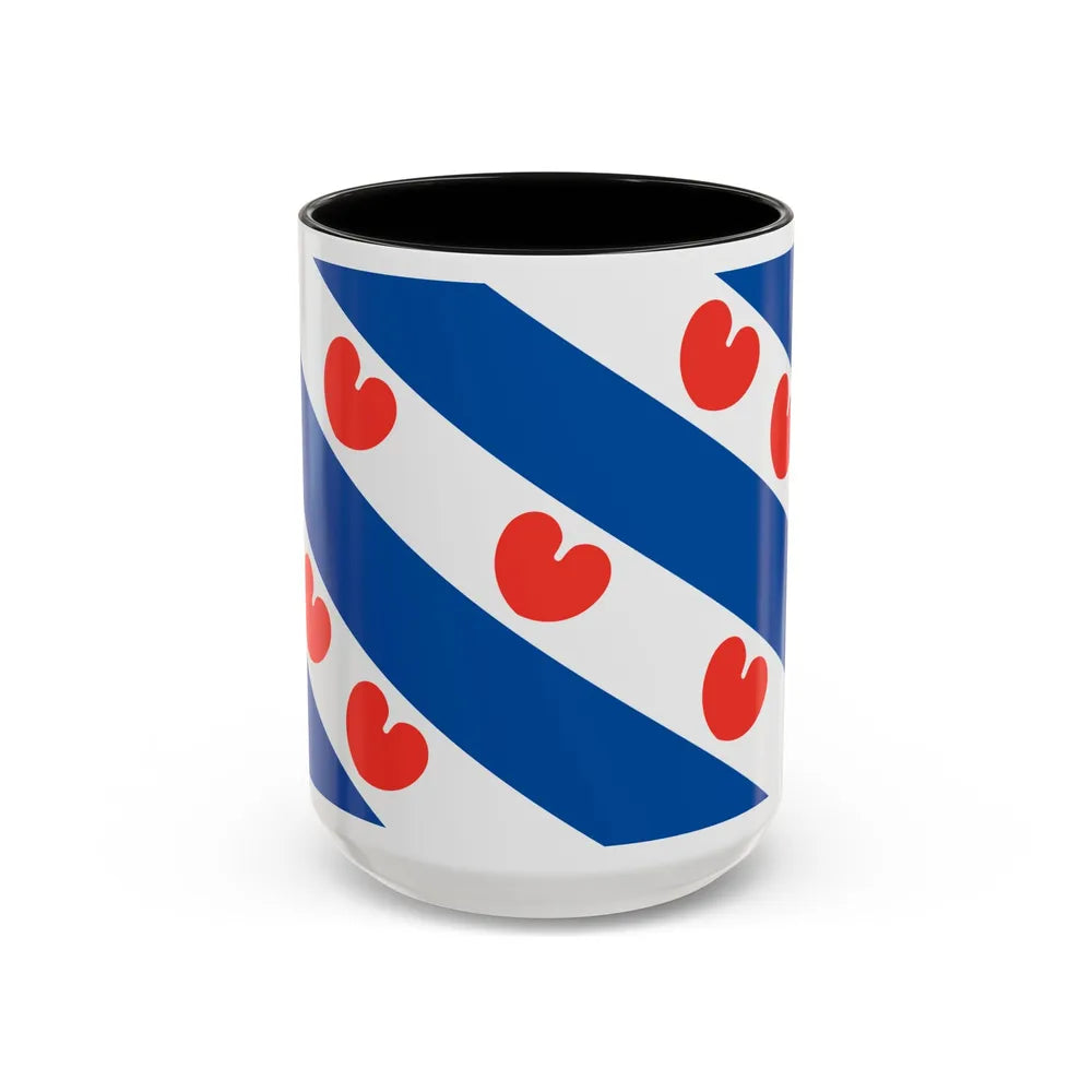 Flag of Friesland Netherlands - Accent Coffee Mug-15oz-Black-Go Mug Yourself