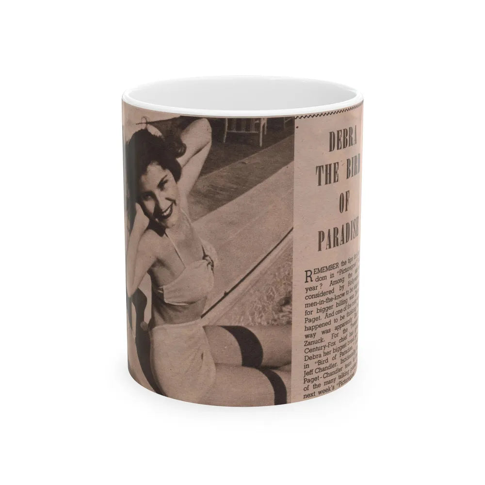 Debra Paget #519 - Magazine Clipping B&W Photo & Article from 1951 (Vintage Female Icon) White Coffee Mug-11oz-Go Mug Yourself