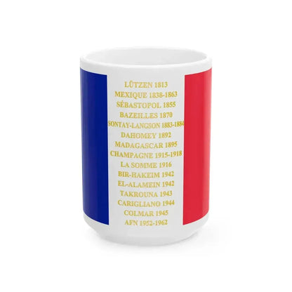 1er regiment dartillerie de marine - drapeau (France) White Coffee Mug 15oz - Go Mug Yourself