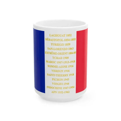 1er regiment de tirailleurs - drapeau (France) White Coffee Mug 15oz - Go Mug Yourself