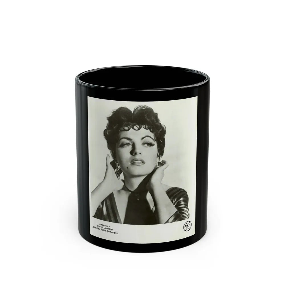 Faith Domergue #138 (Vintage Female Icon) Black Coffee Mug-11oz-Go Mug Yourself