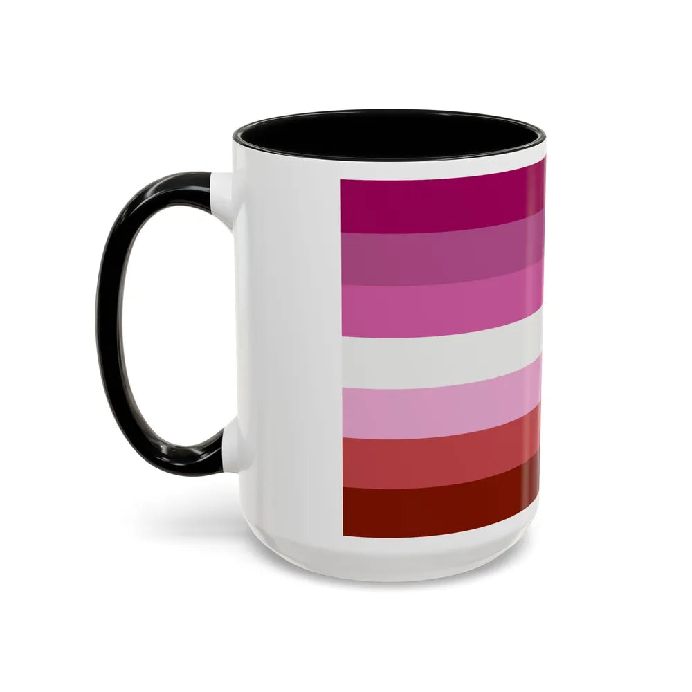 Lesbian Pride Flag - Accent Coffee Mug-Go Mug Yourself