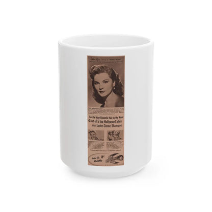 Debra Paget #520 - Magazine Clipping Shampoo Add Circa 50's (Vintage Female Icon) White Coffee Mug-15oz-Go Mug Yourself