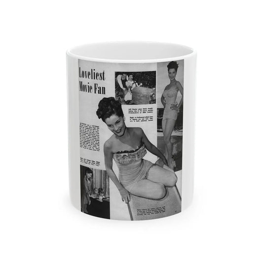 Debra Paget #445 - B&W Mag. Scan (Vintage Female Icon) White Coffee Mug-11oz-Go Mug Yourself