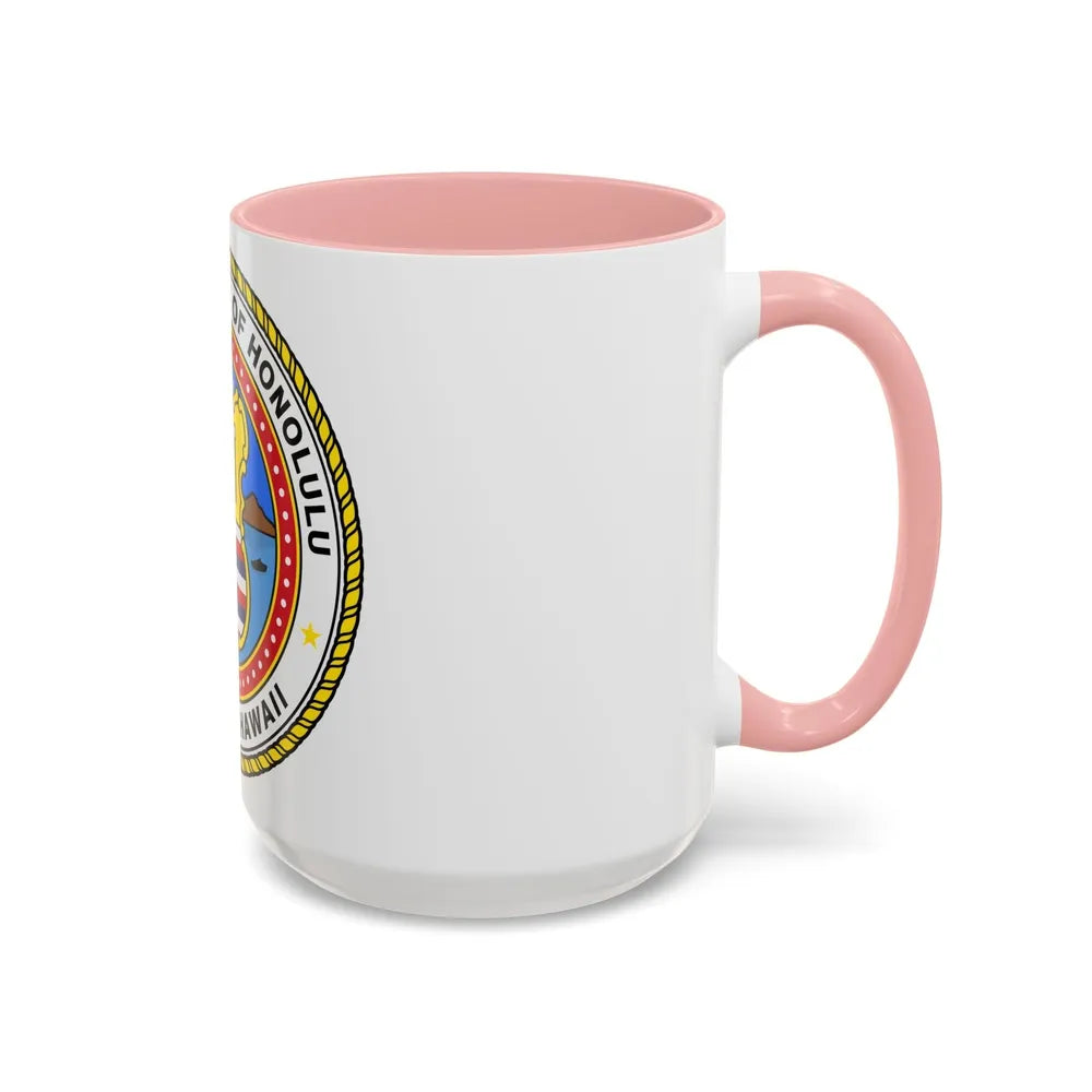 Seal of Honolulu Hawaii - Accent Coffee Mug-Go Mug Yourself