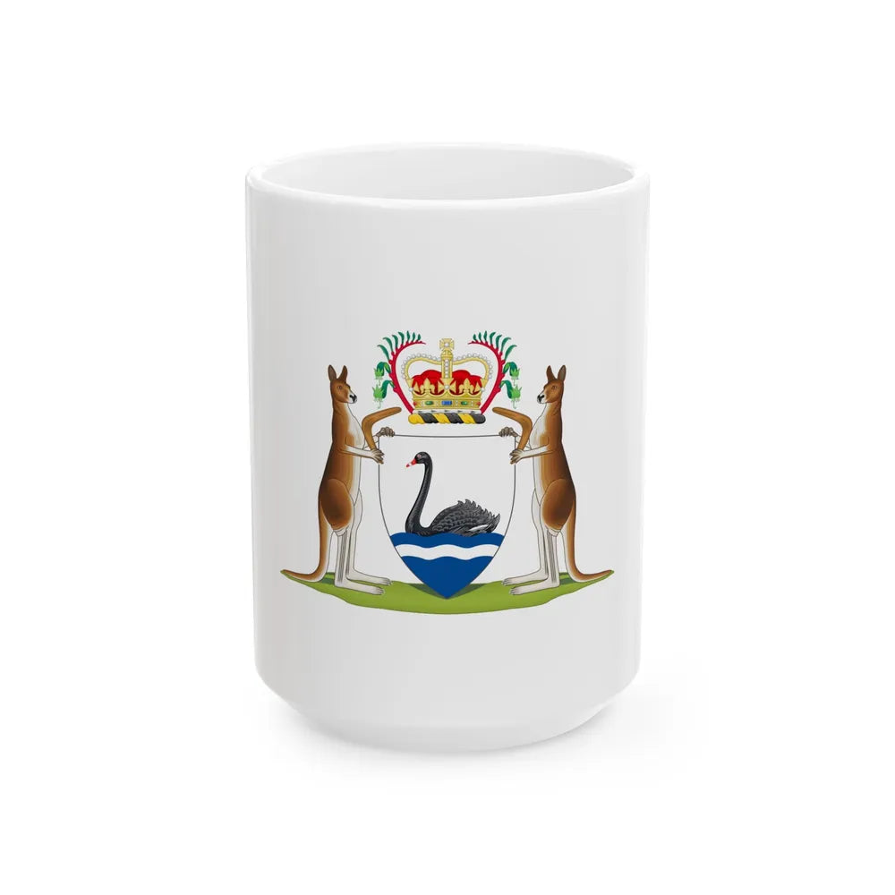 Coat of arms of Western Australia - White Coffee Mug-15oz-Go Mug Yourself