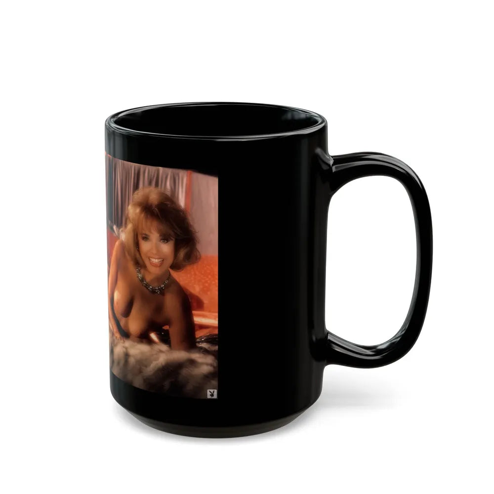 Terry Moore #405 - Unreleased Aug. '84 Playboy Photo from shoot topless in lingerie & open heels (Vintage Female Icon) Black Coffee Mug-Go Mug Yourself