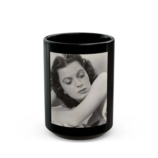 Faith Domergue #172 (Vintage Female Icon) Black Coffee Mug-15oz-Go Mug Yourself