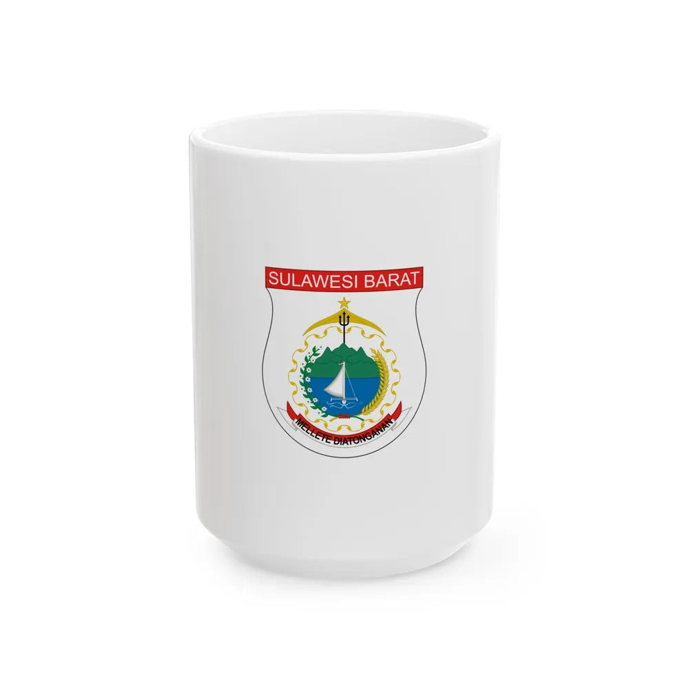 Flag of West Sulawesi Indonesia - White Coffee Mug-15oz-Go Mug Yourself