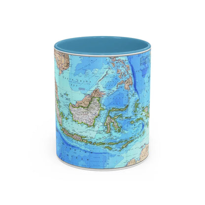 Indonesia 1 (1996) (Map) Accent Coffee Mug-11oz-Light Blue-Go Mug Yourself