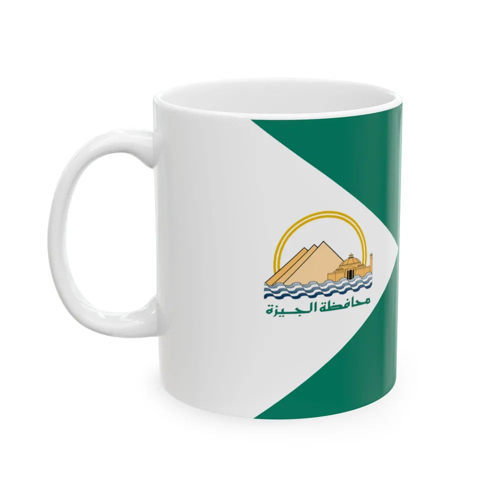 Flag of the Giza Governorate Egypt - White Coffee Mug-Go Mug Yourself