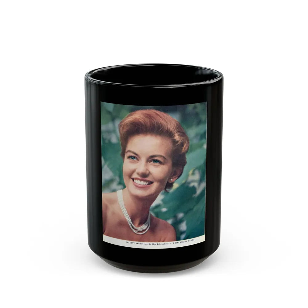 Janette Scott #08 (Vintage Female Icon) Black Coffee Mug-15oz-Go Mug Yourself