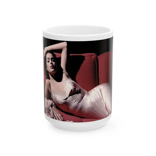 Faith Domergue #141 (Vintage Female Icon) White Coffee Mug-15oz-Go Mug Yourself