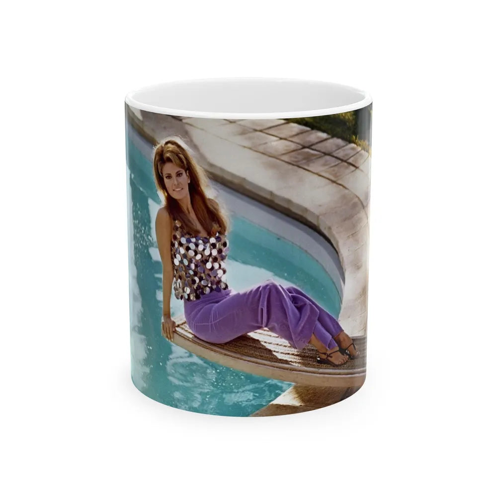 Raquel Welch #271 (Vintage Female Icon) White Coffee Mug-11oz-Go Mug Yourself