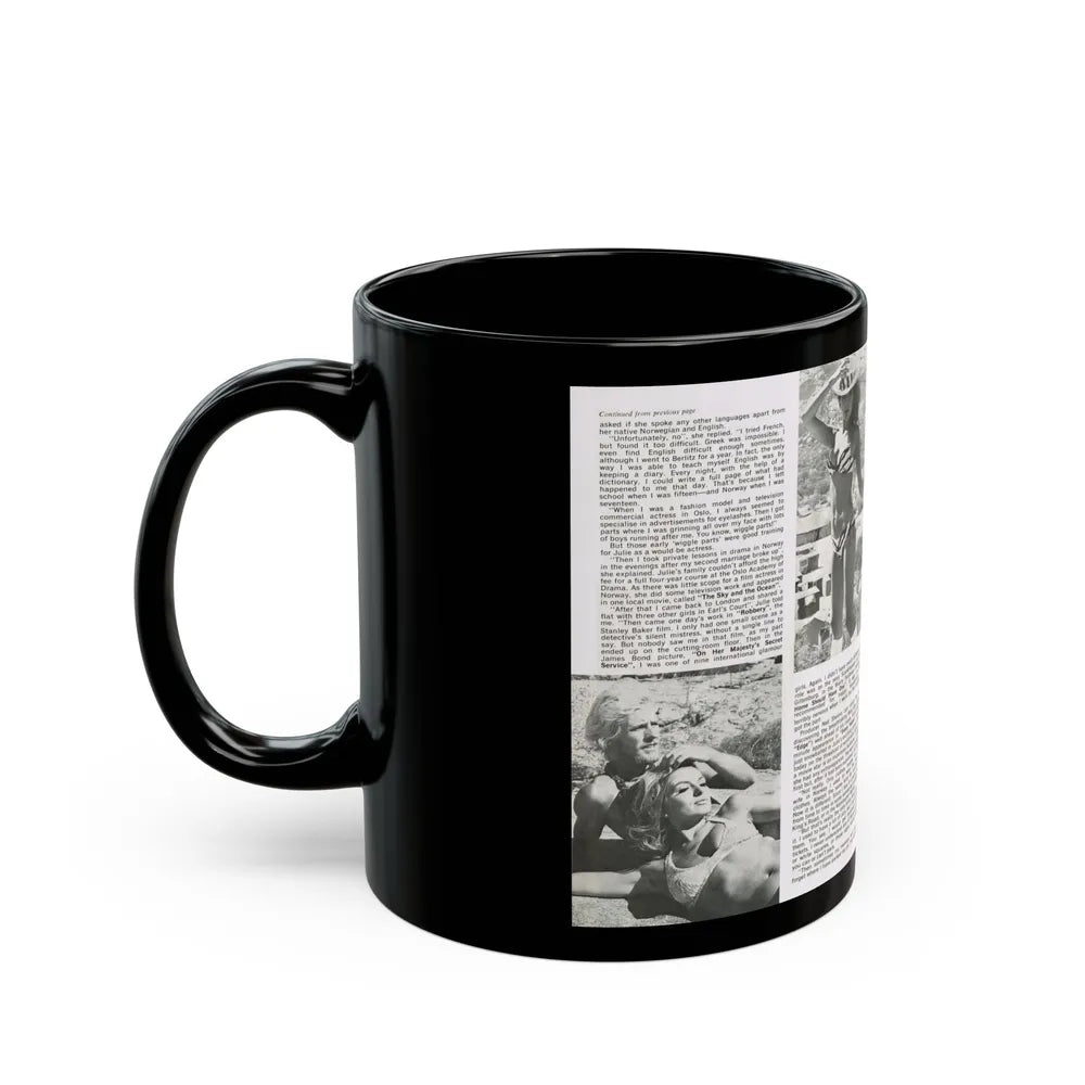 Julie Ege #188 (Vintage Female Icon) Black Coffee Mug-Go Mug Yourself