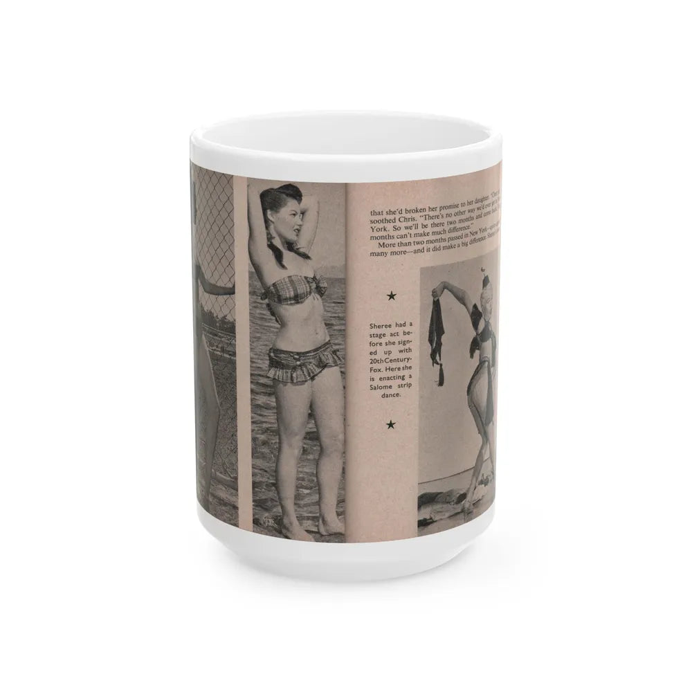 Sheree North #170 - Pages 46 & 47 from 66 PHOTOGRAPHS OF Sheree NORTH U.K. Pocket Mag. (Vintage Female Icon) White Coffee Mug-15oz-Go Mug Yourself