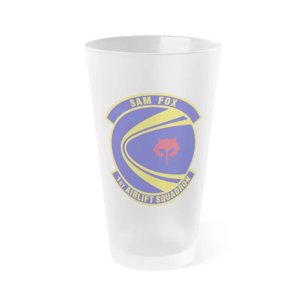 1st Airlift Squadron (U.S. Air Force) Frosted Pint Glass 16oz-16oz-Frosted-Go Mug Yourself