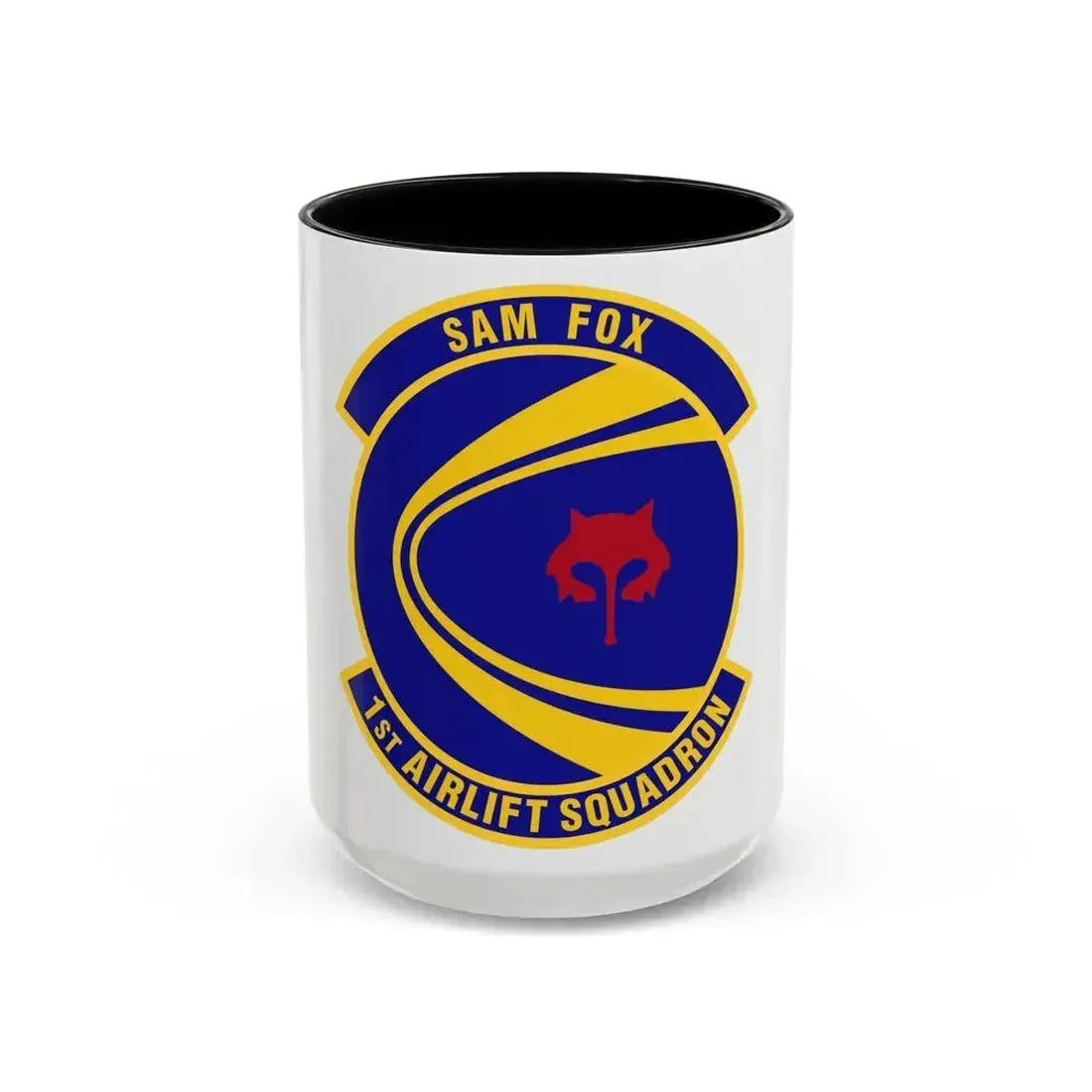 1st Airlift Squadron (U.S. Air Force) Accent Coffee Mug 15oz Black - Go Mug Yourself