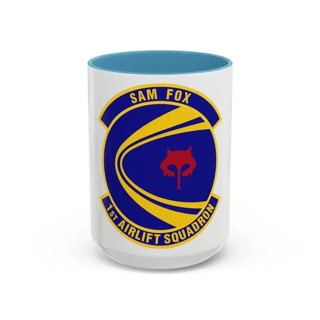1st Airlift Squadron (U.S. Air Force) Accent Coffee Mug 15oz Light Blue - Go Mug Yourself