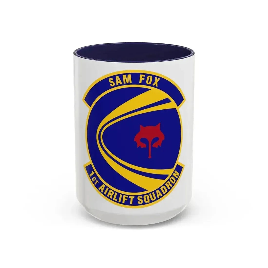 1st Airlift Squadron (U.S. Air Force) Accent Coffee Mug 15oz Navy - Go Mug Yourself