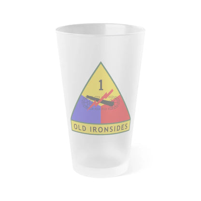 1st Armored Division (U.S. Army) Frosted Pint Glass 16oz-Go Mug Yourself