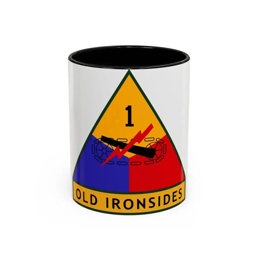1st Armored Division (U.S. Army) Accent Coffee Mug 11oz Black - Go Mug Yourself
