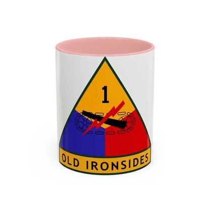 1st Armored Division (U.S. Army) Accent Coffee Mug 11oz Pink - Go Mug Yourself