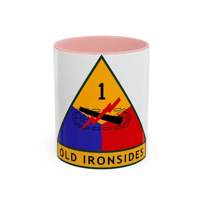 1st Armored Division (U.S. Army) Accent Coffee Mug 11oz Pink - Go Mug Yourself