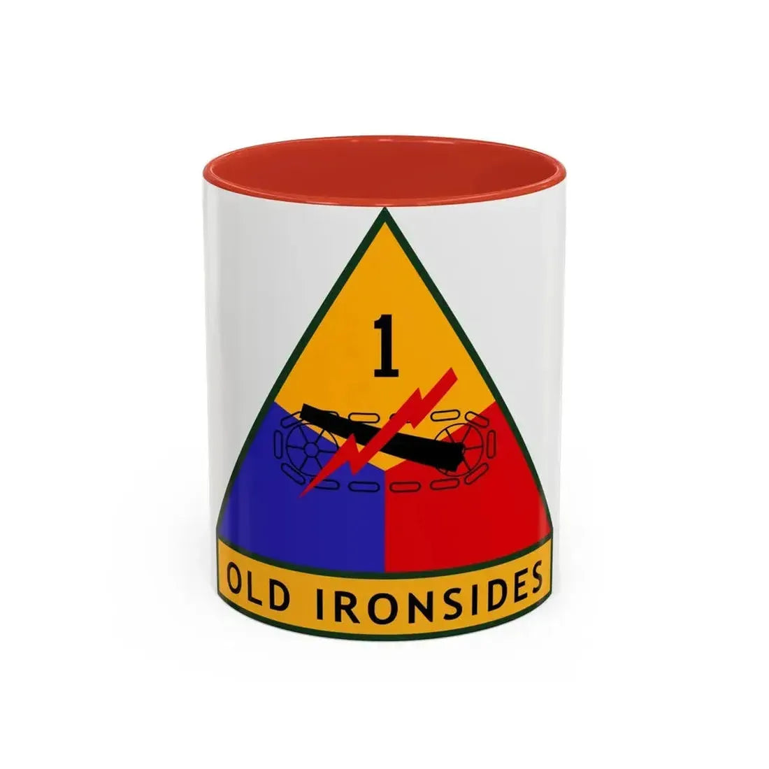 1st Armored Division (U.S. Army) Accent Coffee Mug 11oz Red - Go Mug Yourself
