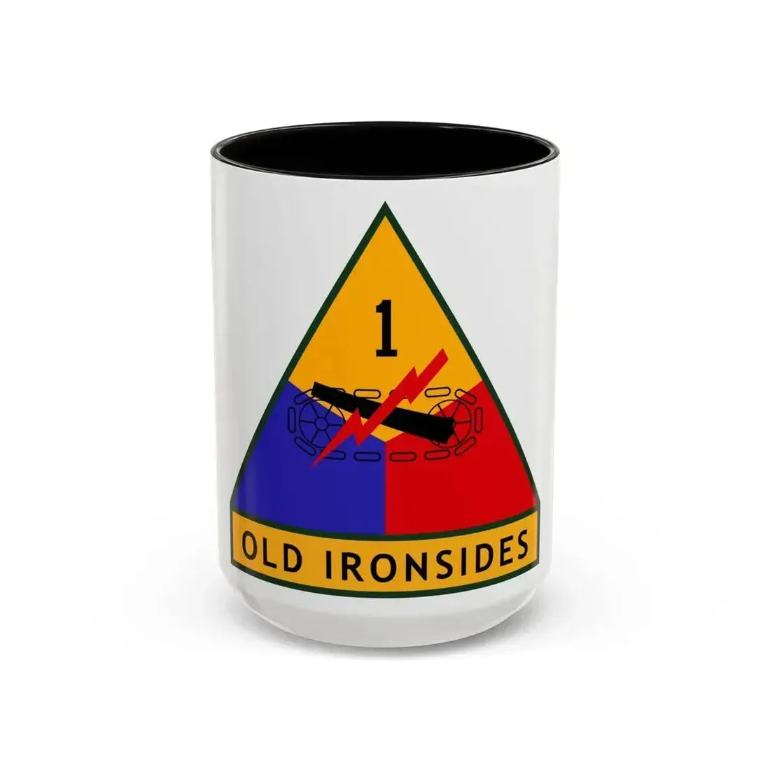 1st Armored Division (U.S. Army) Accent Coffee Mug 15oz Black - Go Mug Yourself