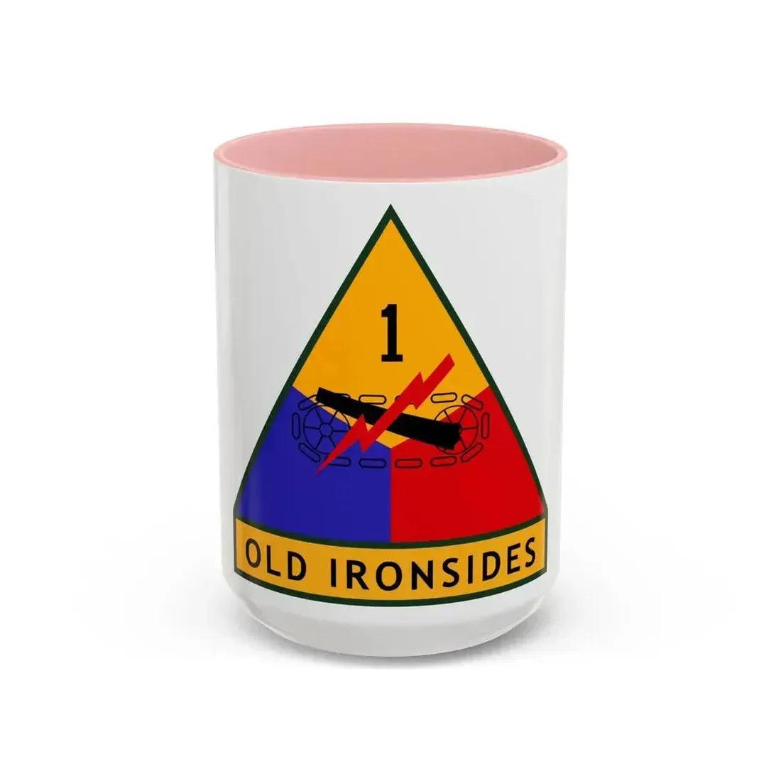 1st Armored Division (U.S. Army) Accent Coffee Mug 15oz Pink - Go Mug Yourself