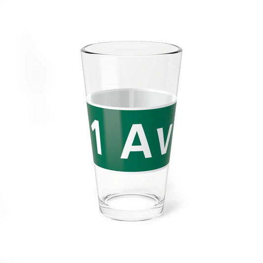 1st Avenue roadsign (New York) (Road Sign) Pint Glass 16oz 16oz - Go Mug Yourself